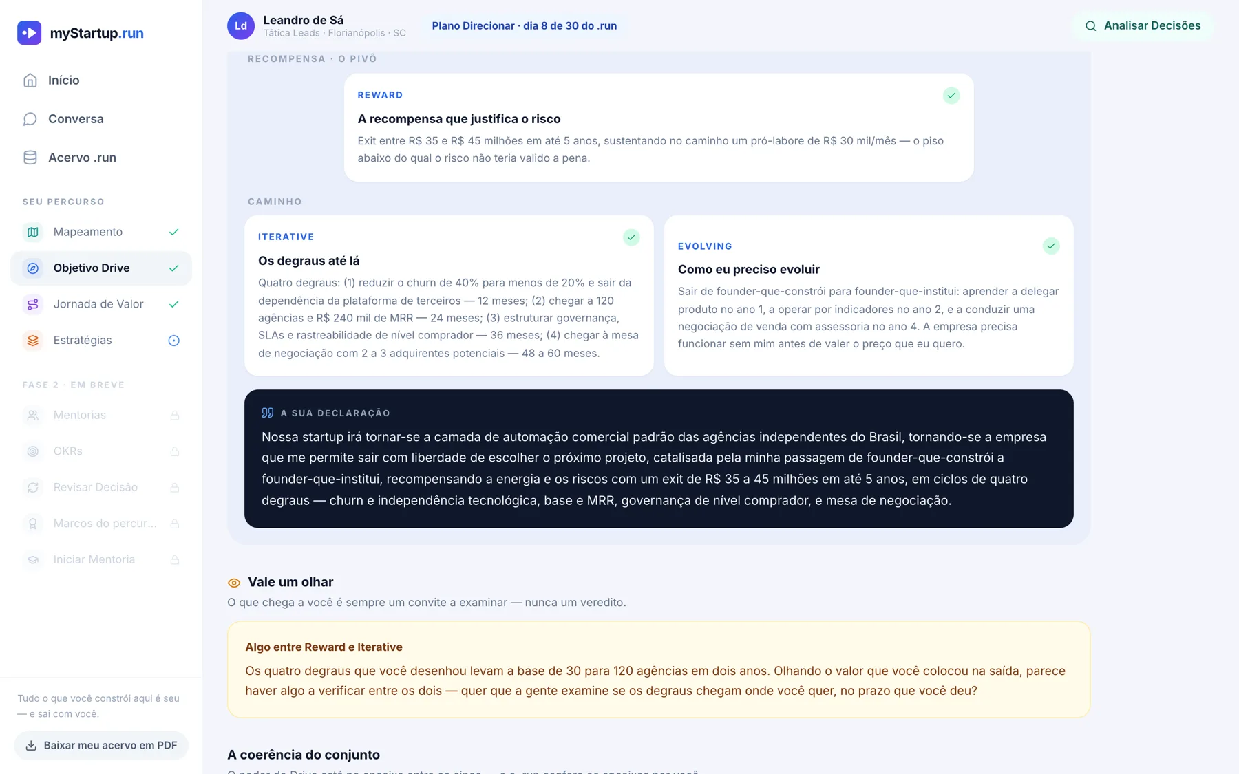 Objetivo Drive com os componentes e a declaração integrada
